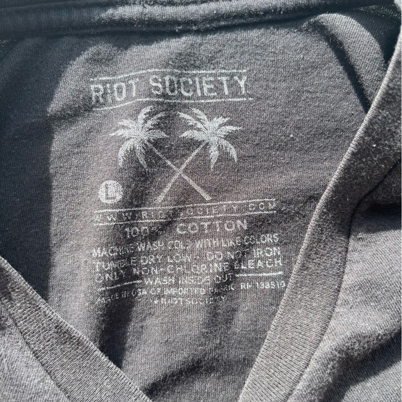 Men's Riot Society T-Shirt Black Dragon Japan L Oriental Streetwear Skull Art - Picture 3 of 11